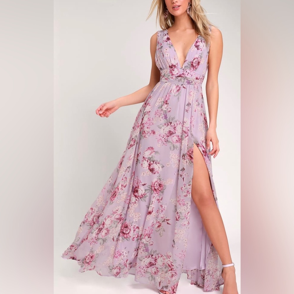 Lavender floral maxi dress